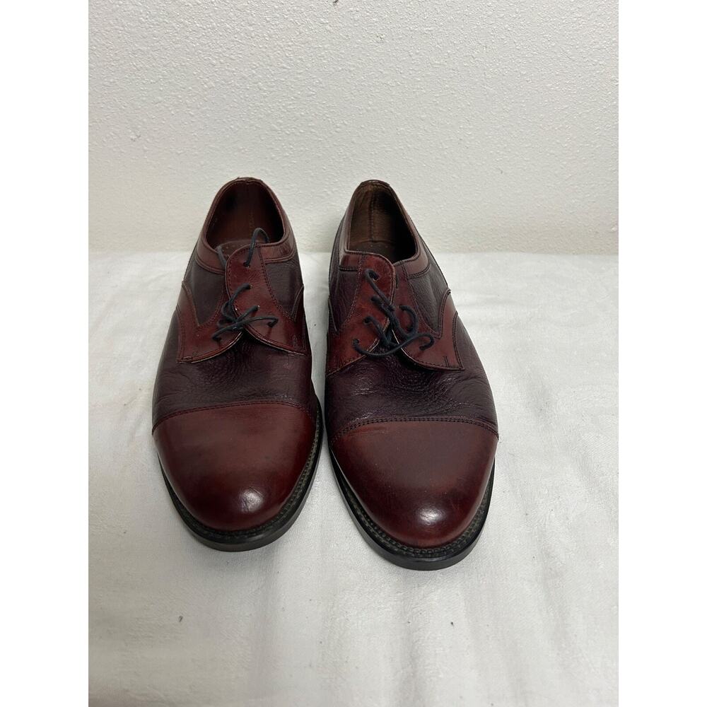 Carlo Morandi Mens Oxford Shoes Size 11 Brown Leather Cap Toe Made in Italy